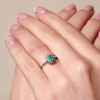 9ct White Gold 0.50ct Oval Emerald and 0.55ct Diamond Cluster Ring