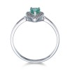 9ct White Gold 0.40ct Pear Emerald and 0.38ct Diamond Cluster