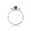 18ct White Gold Pear Cut Emerald and Diamond 0.87ct Three Stone Ring