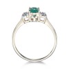 9ct Yellow Gold 0.50ct Oval Cut Emerald and 0.55ct Diamond Three Stone Ring