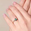 9ct Yellow Gold 0.50ct Oval Cut Emerald and 0.55ct Diamond Three Stone Ring