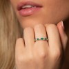 18ct white gold 5x 0.07ct round brilliant cut emerald and 0.32ct diamond eternity ring (CH Product)