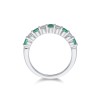 18ct White Gold 0.07ct Brilliant Cut Emerald and 0.32ct Diamond Eternity Ring
