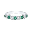 18ct White Gold 0.07ct Brilliant Cut Emerald and 0.32ct Diamond Eternity Ring
