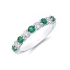 18ct White Gold 0.07ct Brilliant Cut Emerald and 0.32ct Diamond Eternity Ring