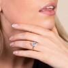 18ct White Gold Pear Cut Aquamarine 1.30ct Diamond Halo Ring
