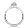9ct White Gold 0.75ct Emerald Aquamarine & Diamond Halo Ring