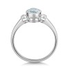 9ct White Gold 0.75ct Oval Cut Aquamarine & Diamond Ring