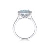 Platinum Oval Cut 3.21ct Aquamarine and 0.52ct Diamond Halo Ring
