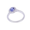 18ct White Gold Brilliant Cut Tanzanite 0.83ct Diamond Halo Ring