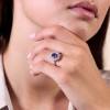 18ct White Gold Oval Cut Tanzanite and Brilliant Cut Diamond 2.61ct Cluster Ring
