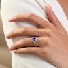18ct White Gold Pear Shape 1.65ct Tanzanite & Diamond Halo Ring
