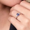 9ct White Gold 0.10ct Diamond and 0.75ct Tanzanite Trilogy Ring