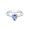 9ct White Gold Pear Cut 0.50ct Tanzanite Halo Ring