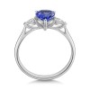 18ct White Gold 1.08ct Tanzanite Pear Cut Solitaire with Diamond Shoulders Ring