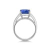 Platinum 2.80ct Tanzanite with 0.63ct Diamond Cluster Ring