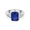 Platinum 2.80ct Tanzanite with 0.63ct Diamond Cluster Ring