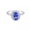14ct white gold tanzanite 2.80ct and diamond 0.62ct cluster ring