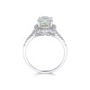 18ct White Gold Oval Green Amethyst and Diamond Halo 2.23ct Halo Ring