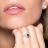 9ct White Gold Oval Cut Amethyst 0.53ct Diamond Halo Ring