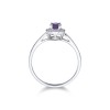 9ct White Gold Oval Cut Amethyst 0.53ct Diamond Halo Ring
