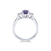9ct White Gold 0.75ct Amethyst and 0.22ct Diamond Ring