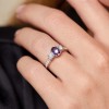 9ct White Gold 0.75ct Amethyst and 0.22ct Diamond Ring