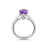 Platinum Pear Cut Amethyst with Diamond Shoulders 1.75ct Ring