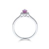18ct White Gold Pear Cut Pink Sapphire 0.75ct Diamond Halo Ring