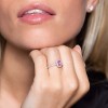 18ct White Gold Emerald Cut Pink Sapphire 0.92ct Diamond Halo Ring