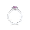 18ct White Gold Oval Cut Pink Sapphire 2.17ct Diamond Halo Ring