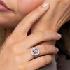 18ct White Gold Cushion Cut 2.36ct Morganite and 0.48ct Diamond Cluster Ring