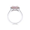 18ct White Gold Cushion Cut 2.36ct Morganite and 0.48ct Diamond Cluster Ring