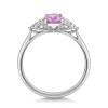 18ct White Gold 0.88ct Oval Cut Pink Sapphire and 0.30ct Diamond Cluster Ring