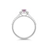 18ct White Gold Oval Cut 0.50ct Pink Sapphire Halo with Diamond Shoulders