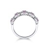9ct White Gold Brilliant Cut Pink Sapphire 0.75ct Diamond Halo Fancy Band
