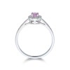 9ct White Gold Oval Cut Pink Sapphire 0.53ct  Diamond Halo Ring