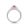 9ct White Gold 0.48ct Pink Sapphire & 0.21ct Diamond Cluster Ring