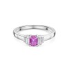 9ct White Gold 0.48ct Pink Sapphire & 0.21ct Diamond Cluster Ring