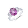 18ct White Gold 0.83ct Diamond 2.28ct Pink Sapphire Three Stone