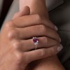 18ct White Gold 0.83ct Diamond 2.28ct Pink Sapphire Three Stone