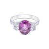 18ct White Gold 0.83ct Diamond 2.28ct Pink Sapphire Three Stone