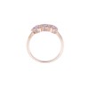 9ct rose gold heart shape pink sapphire 1ct and round brilliant diamond 0.21ct fancy 3 stone ring