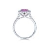Platinum Oval Cut 3.43ct Pink Sapphire & Brilliant Cut Diamond Halo Ring