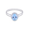 9ct White Gold Oval Cut Topaz 1.71ct Diamond Halo Ring