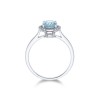 9ct White Gold Oval Cut Topaz 1.71ct Diamond Halo Ring