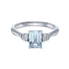 9ct White Gold 0.12ct Diamond and 1.00ct Blue Topaz Ring