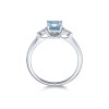 9ct White Gold 0.12ct Diamond and 1.00ct Blue Topaz Ring