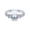 9ct White Gold 0.22ct Diamond and 0.75ct Blue Topaz Ring