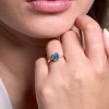 9ct Yellow Gold 0.90ct Blue Topaz Cushion Cut Rub Over Ring